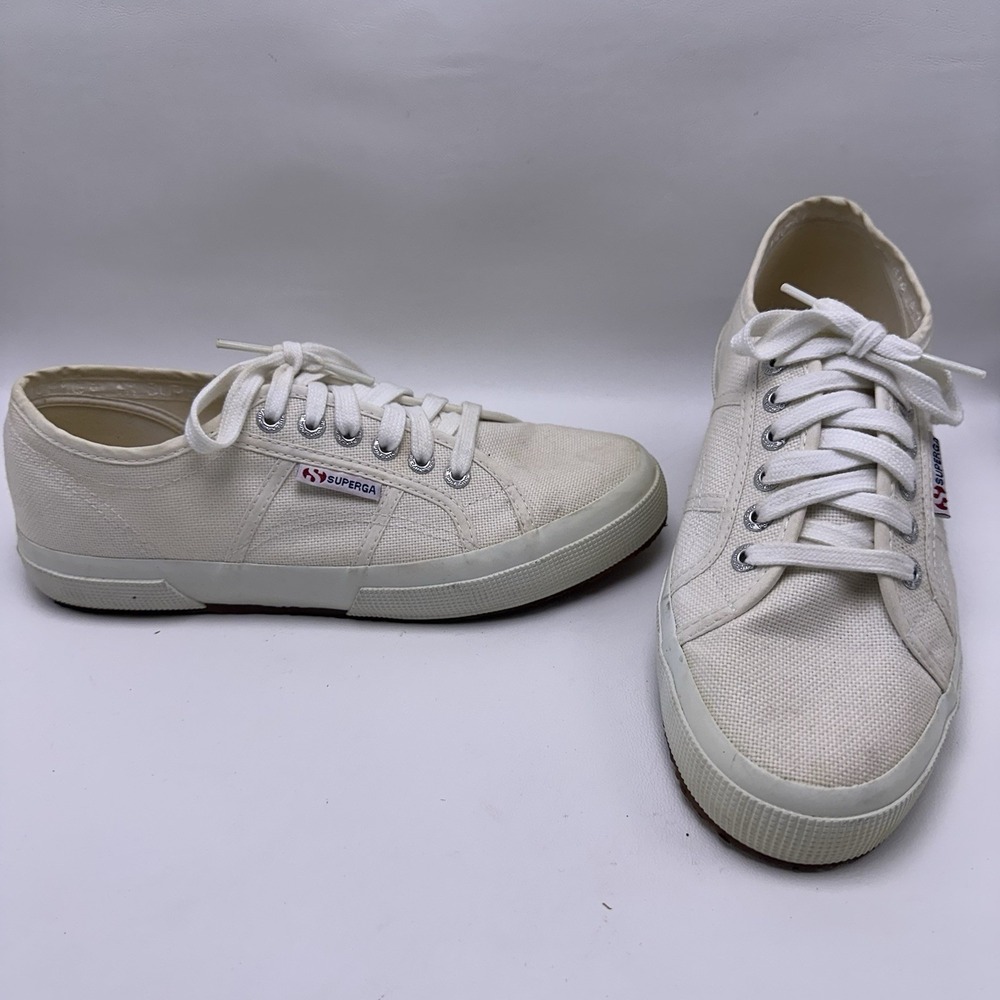 Superga 2750 Cotu Classic Shoes Mens 7 Womens 8.5 Sneakers White Canvas Low Top